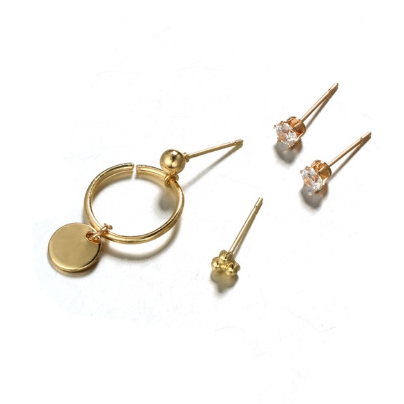 💕Last one Unique Design//Stud Earrings Set Gold - Picture 3 of 6